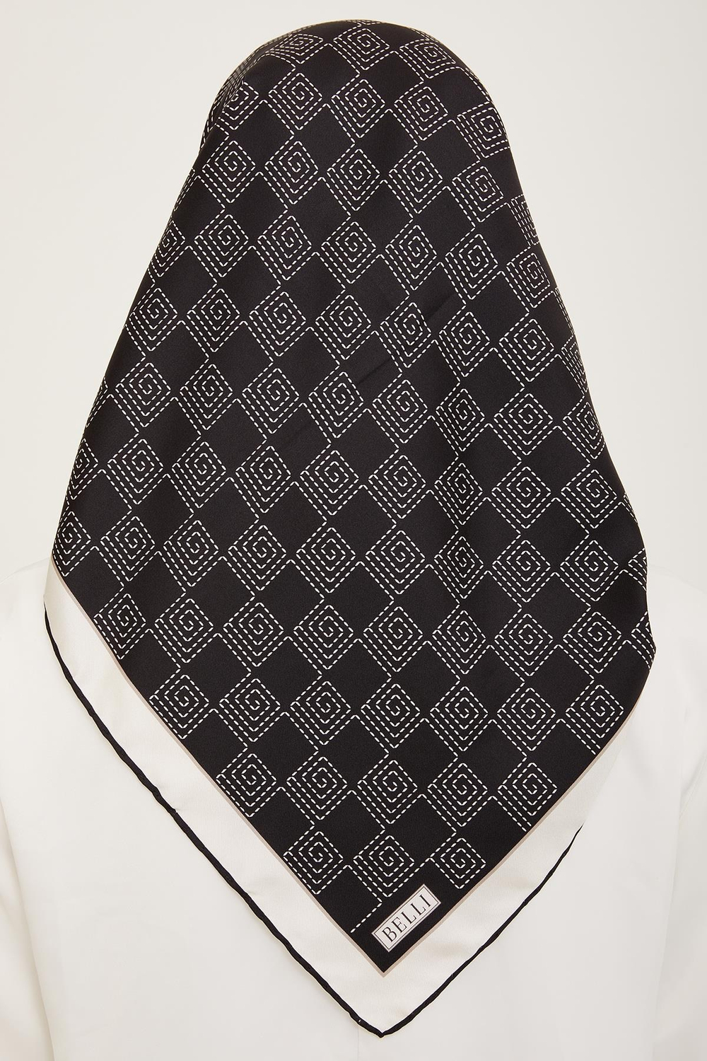 Belli İpek Eşarp - 4003-82 Siyah Twill