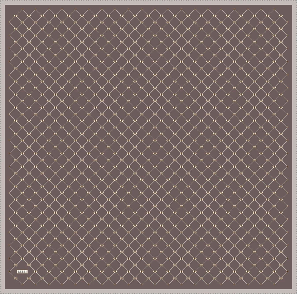 Belli Twill İpek Eşarp - 4006-36 Koyu Vizon