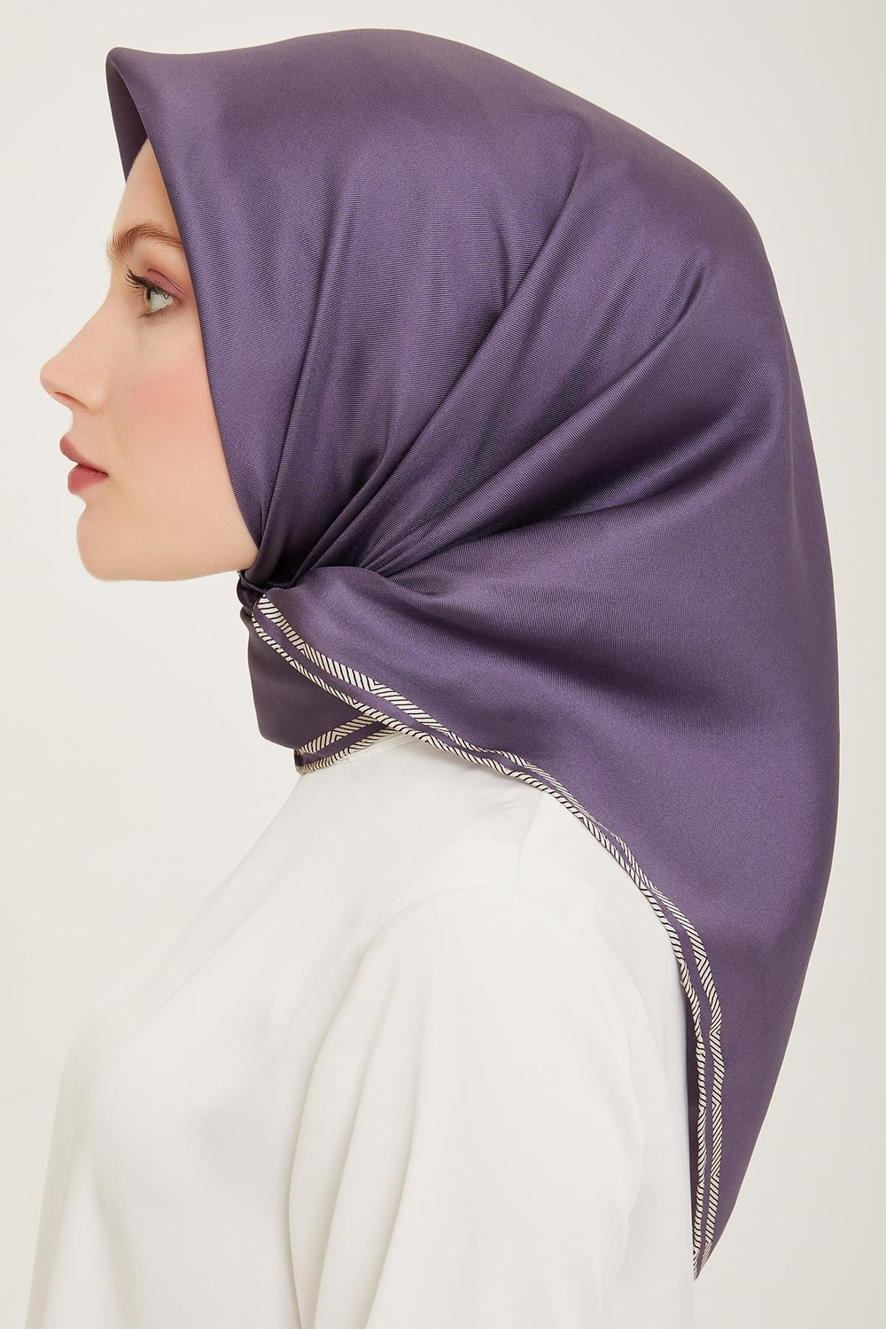 Belli İpek Eşarp - 4009-04 Mor Twill