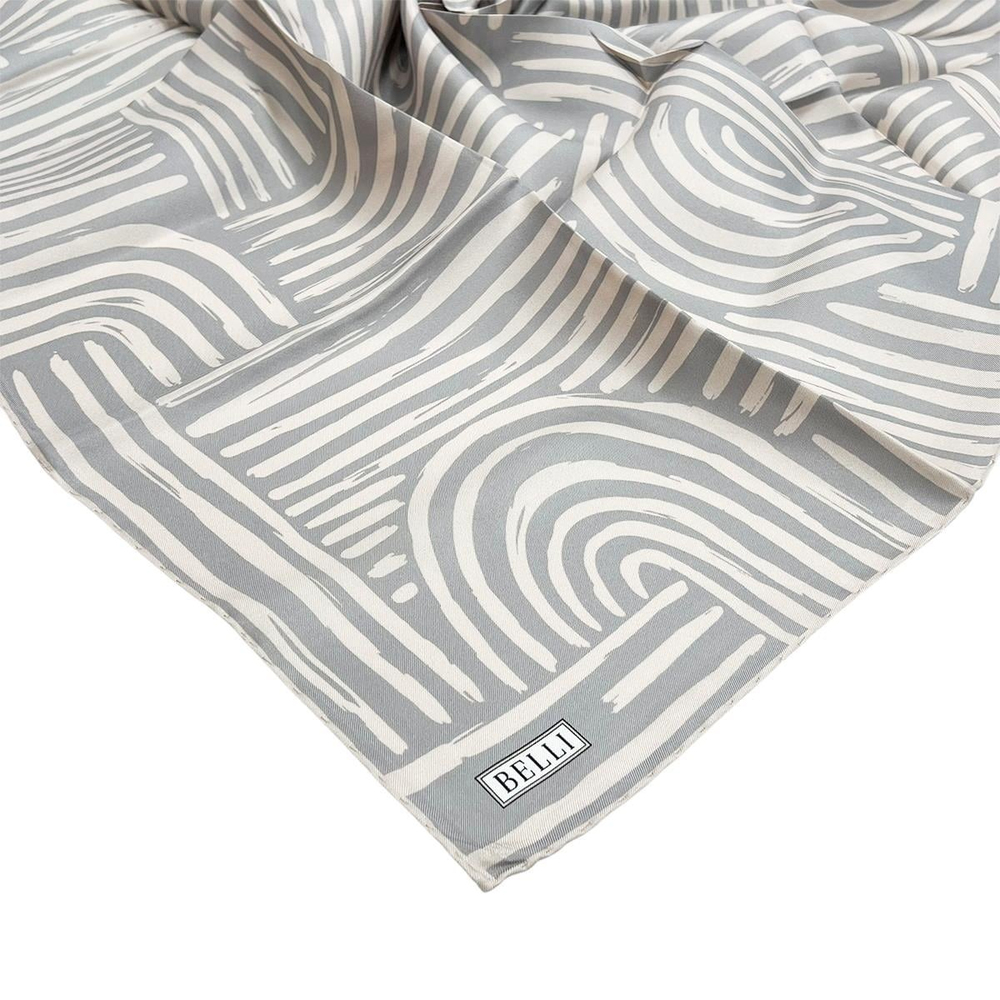 Belli İpek Eşarp - 4010-02 Bej Gri Twill