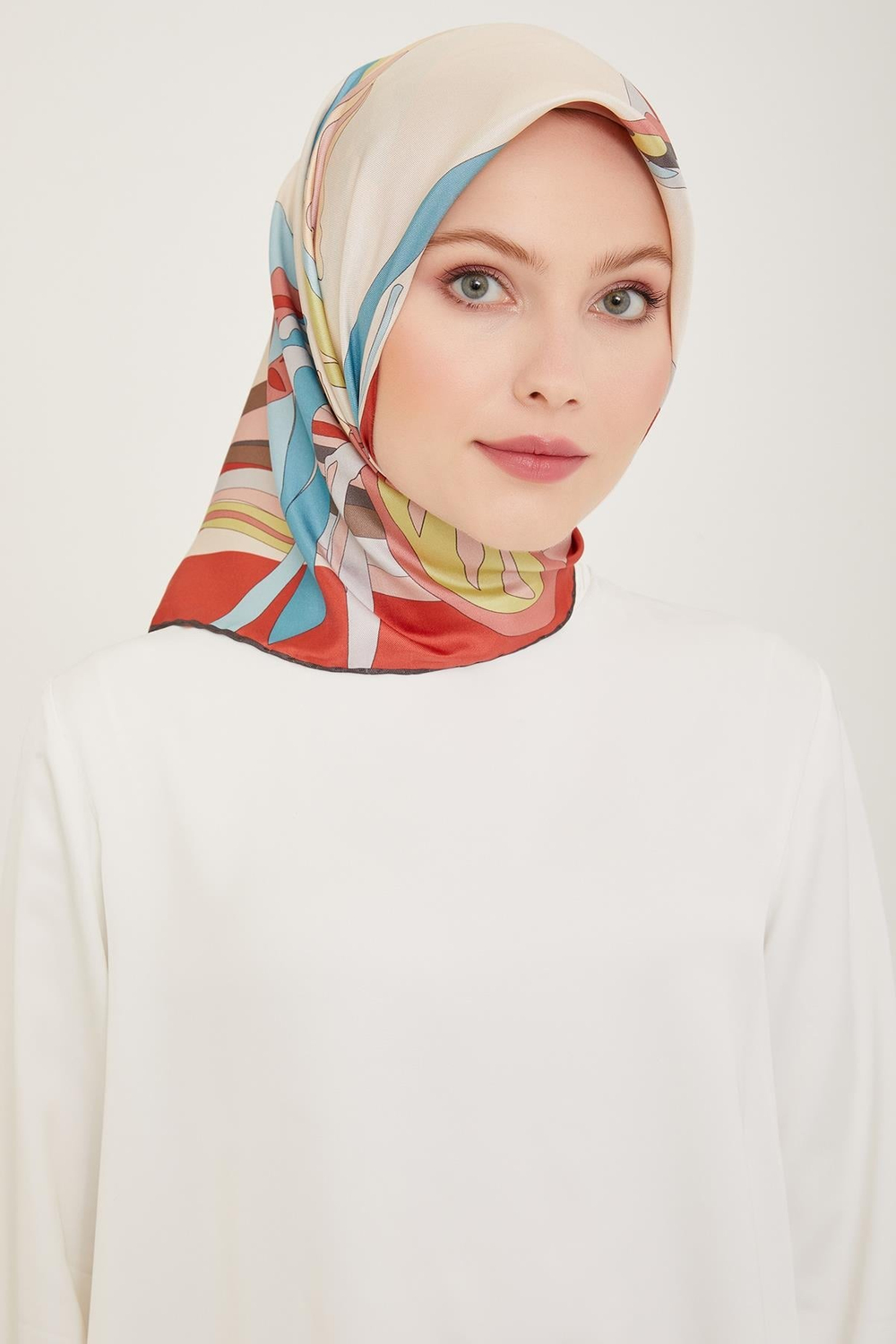 Belli İpek Eşarp - 4017-83 Soğan Kabuğu Twill
