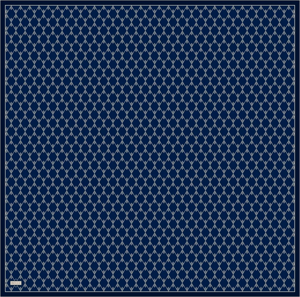 Belli Twill İpek Eşarp - 4031-36 Lacivert