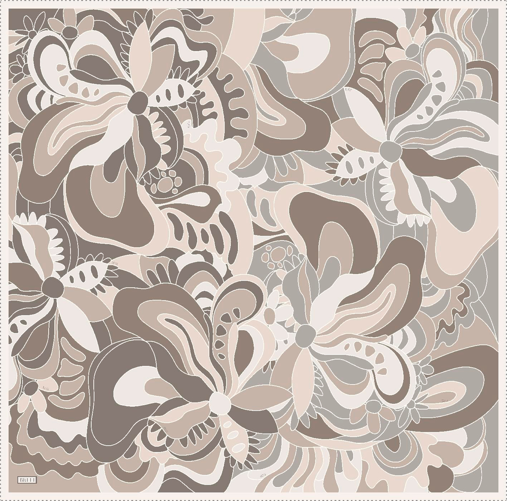 Belli Twill İpek Eşarp - 4032-01 Vizon