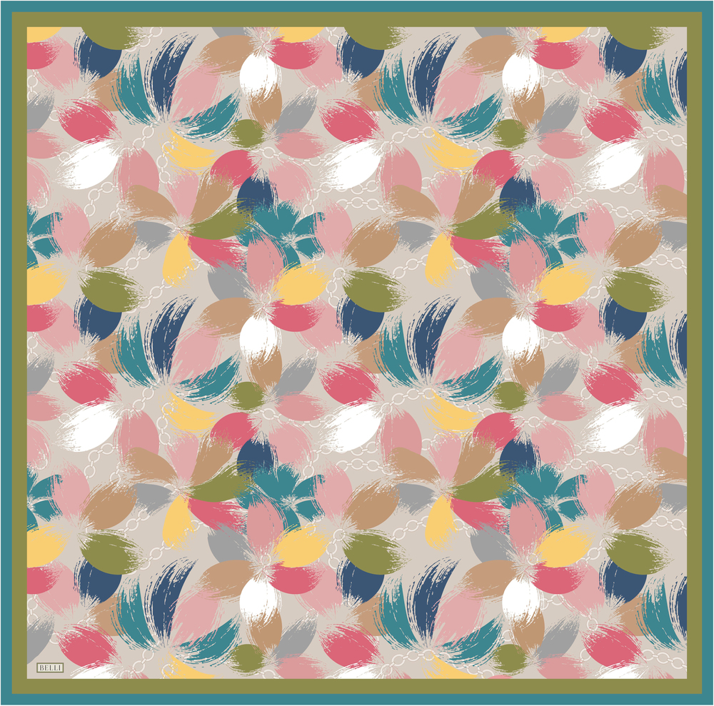 Belli Twill İpek Eşarp - 4038-51 Taş
