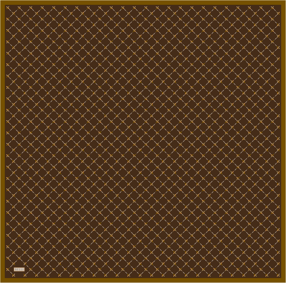 Belli Twill İpek Eşarp - 4048-03 Acı Kahve