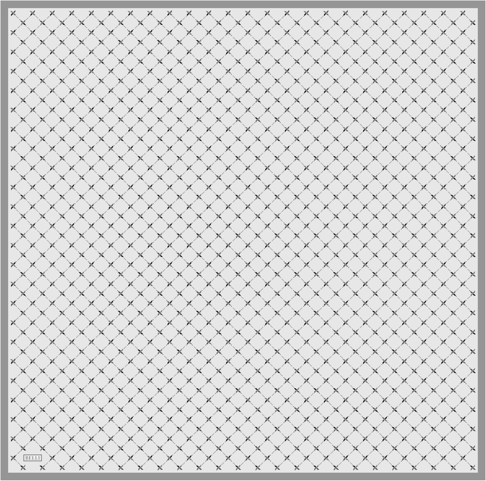 Belli Twill İpek Eşarp - 4048-06 Gümüş