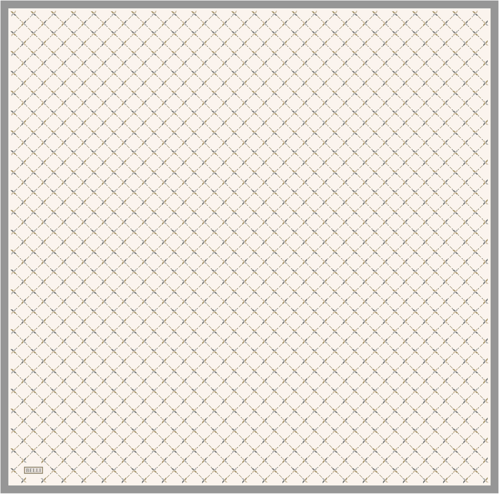 Belli Twill İpek Eşarp - 4048-85 Krem
