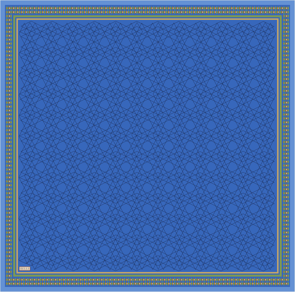 Belli Twill İpek Eşarp - 4053-36 Saks