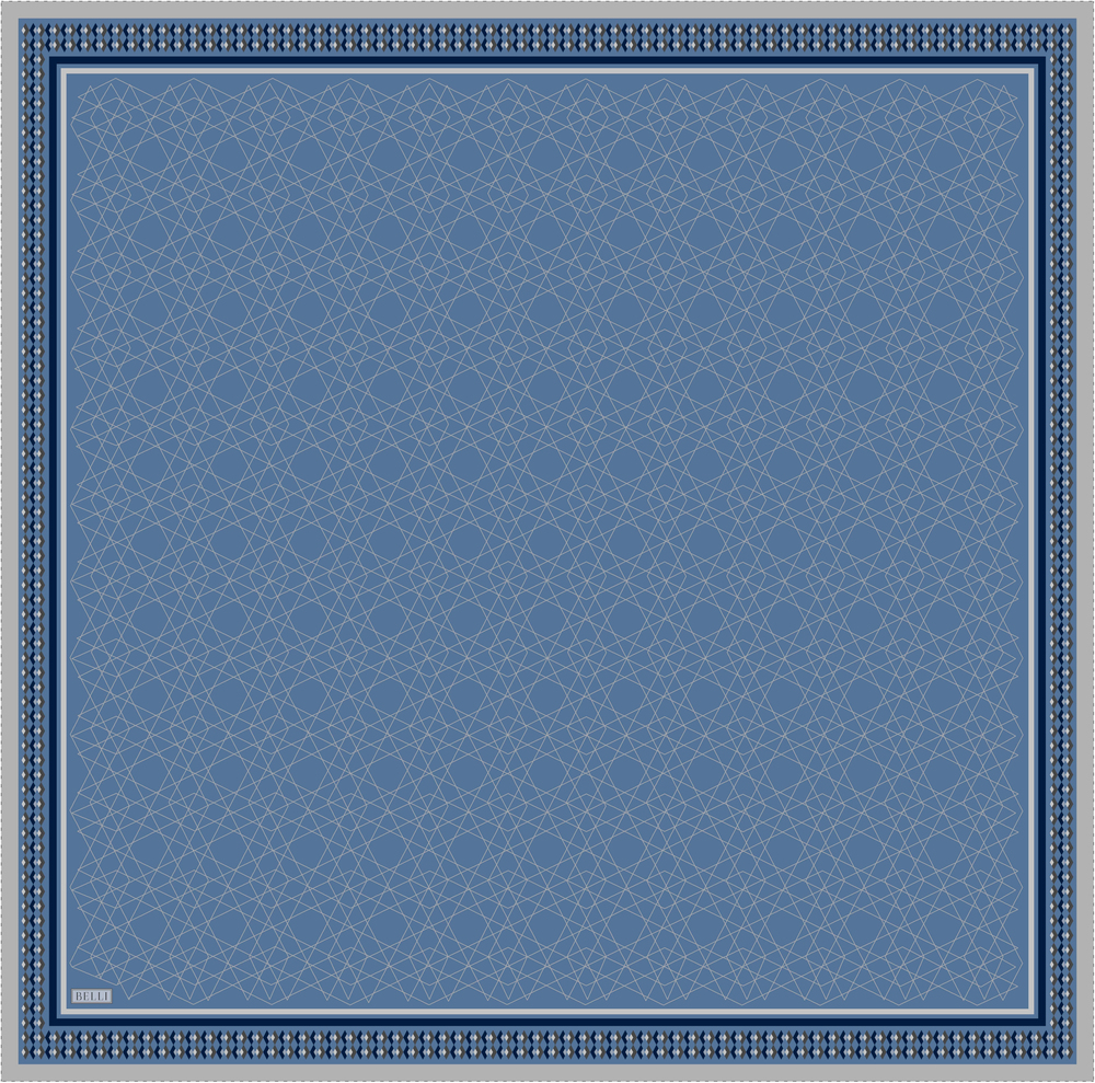 Belli Twill İpek Eşarp - 4053-80 Mavi