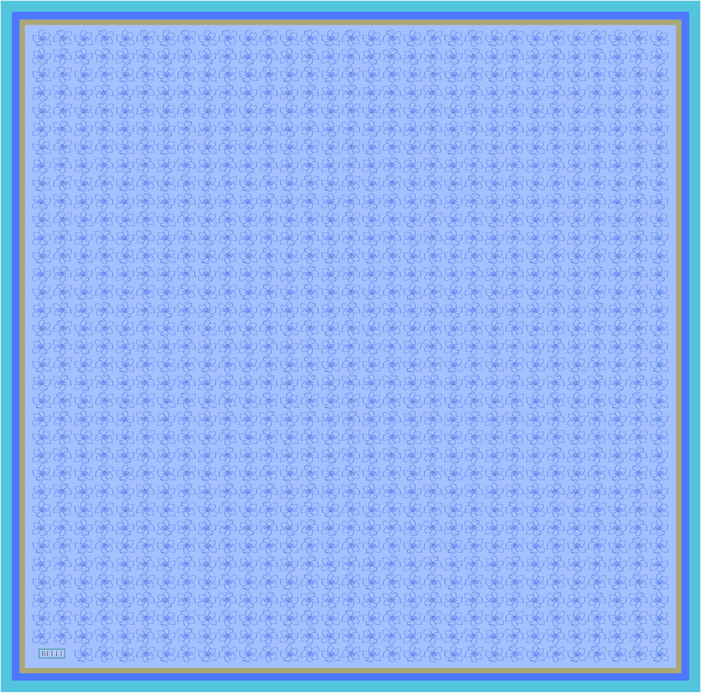 Belli İpek Eşarp - 4058-08 Mor Mavi Twill