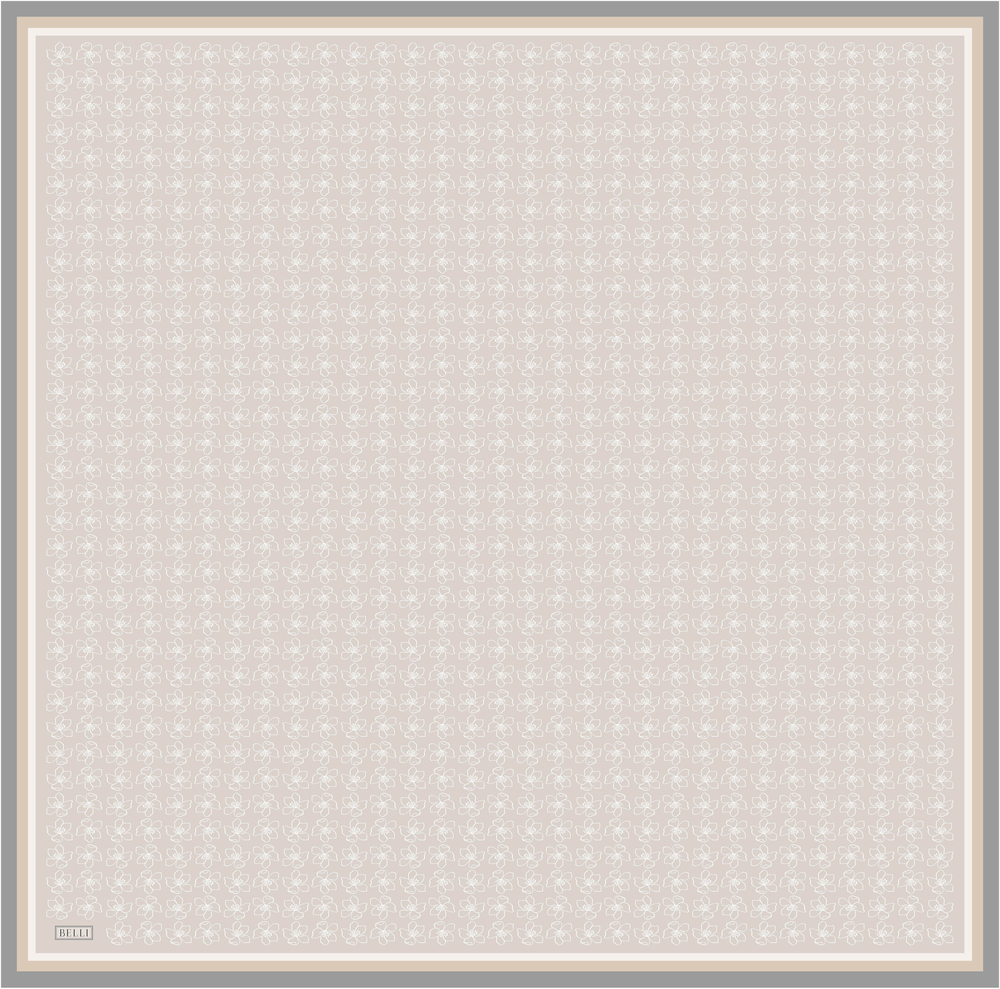 Belli Twill İpek Eşarp - 4058-86 Açık Taş