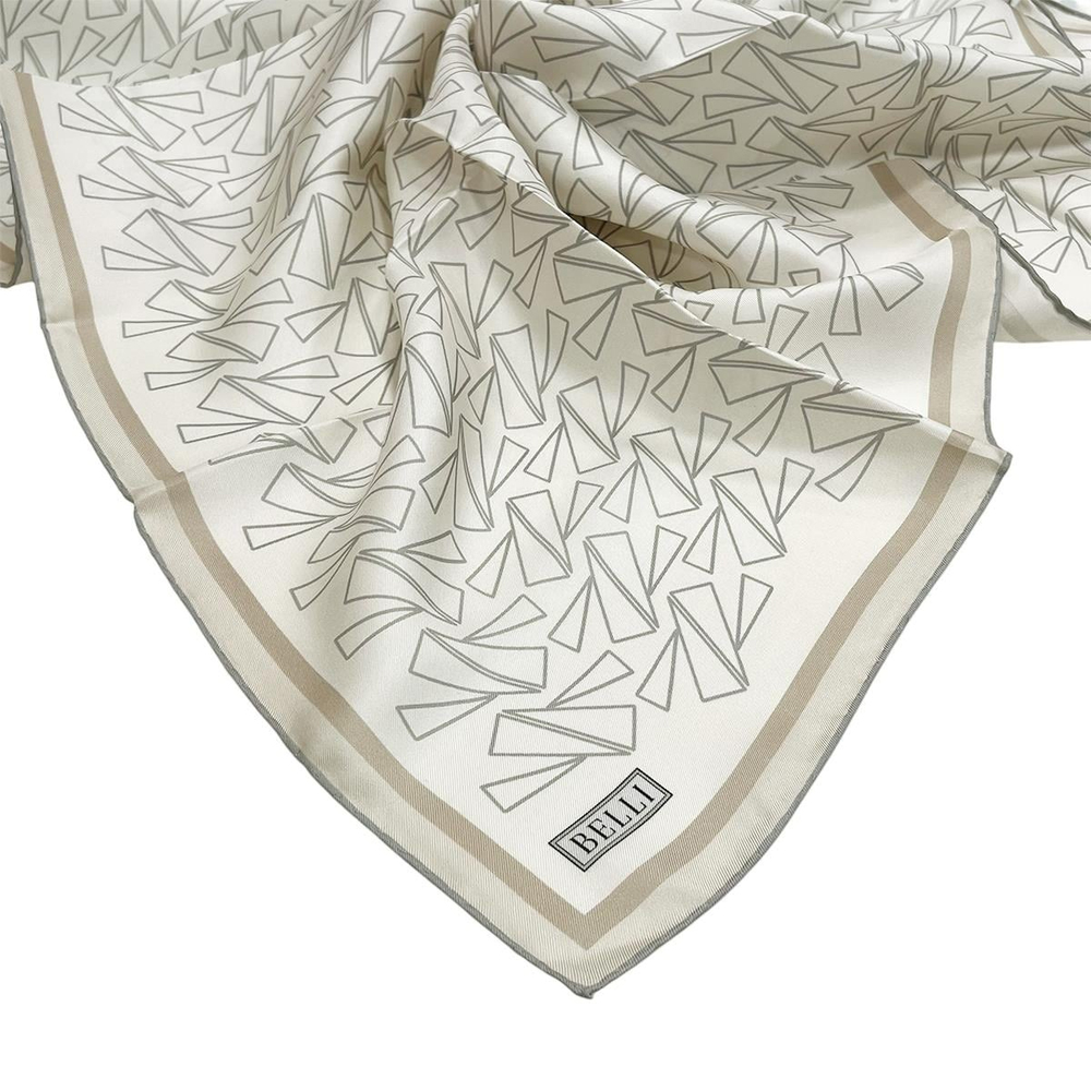 Belli İpek Eşarp - 4060-86 Ekru Twill