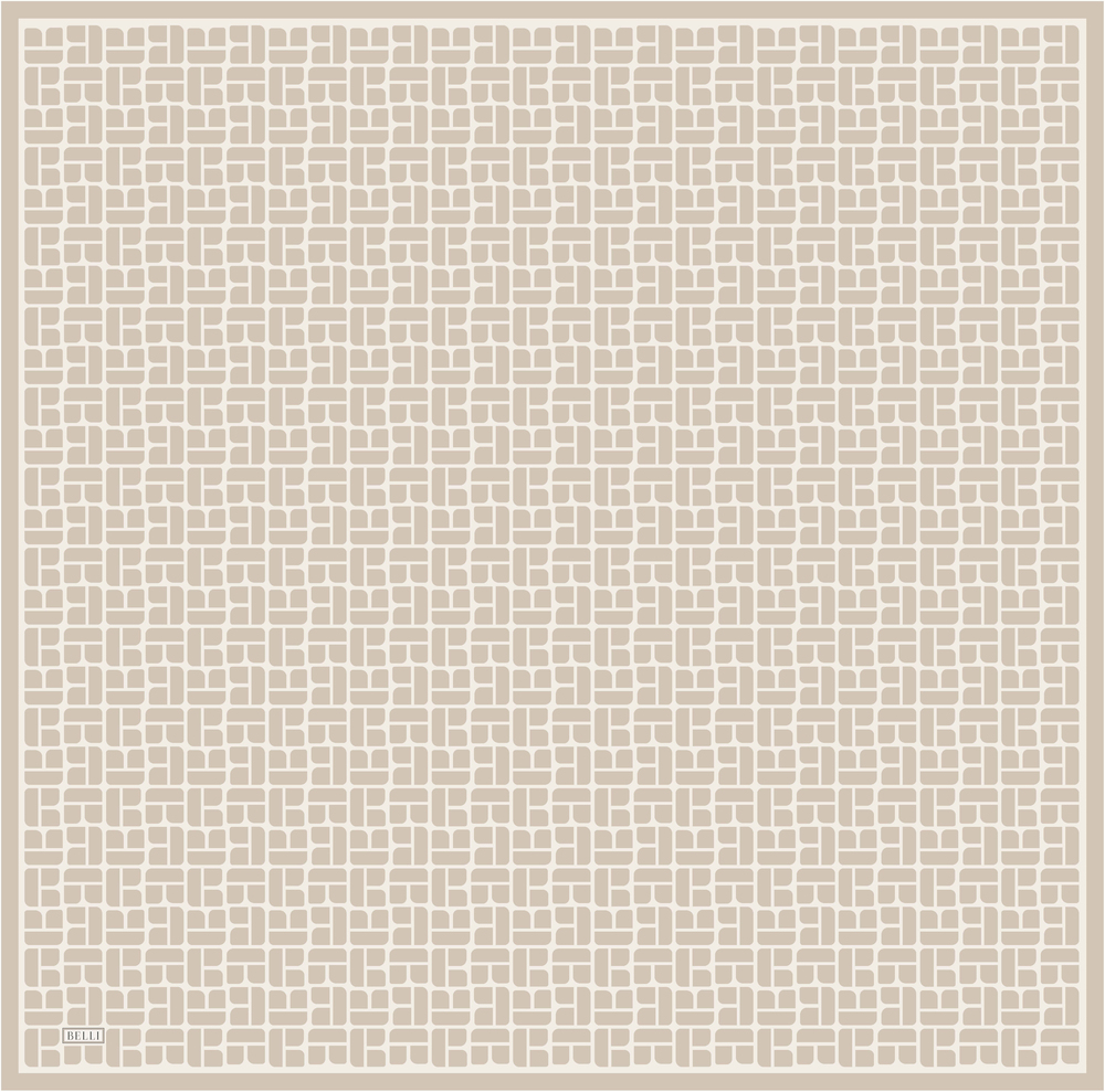Belli Twill İpek Eşarp - 4062-50 Bej