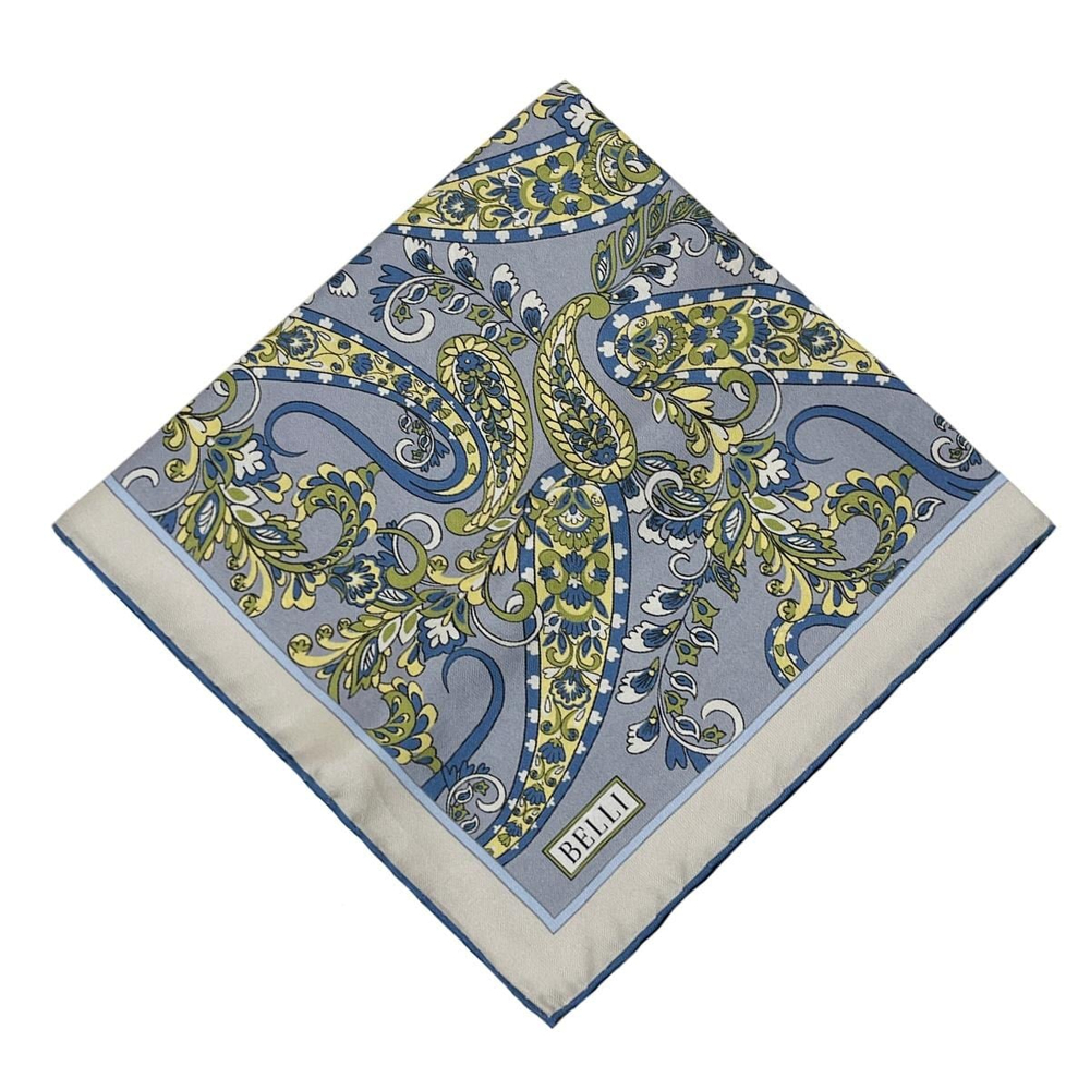 Belli Twill İpek Eşarp - 4101-34 Mavi Yeşil