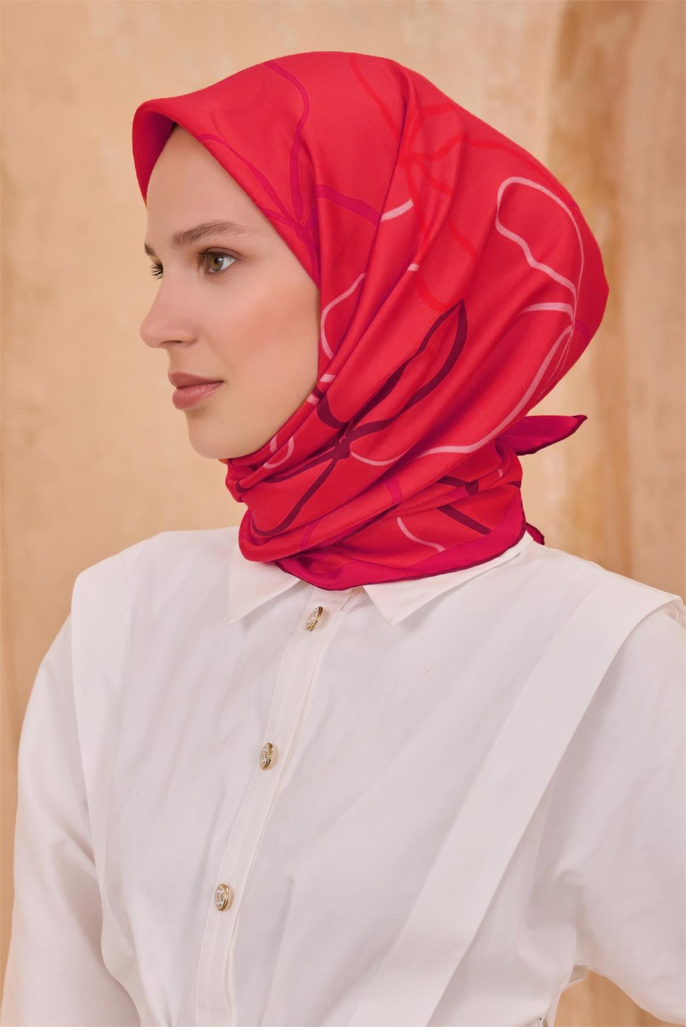 Belli İpek Eşarp - 4113-84 Fuşya Twill