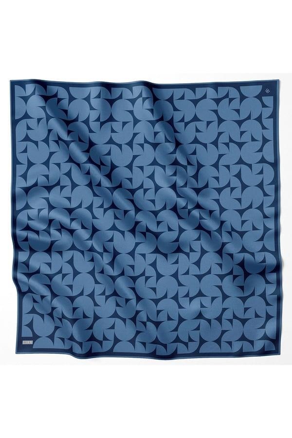 Belli Twill İpek Eşarp - 4117-54 Mavi