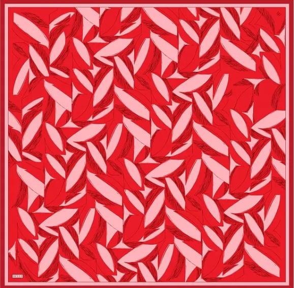 Belli İpek Eşarp - 4123-38 Kırmızı Pembe Twill
