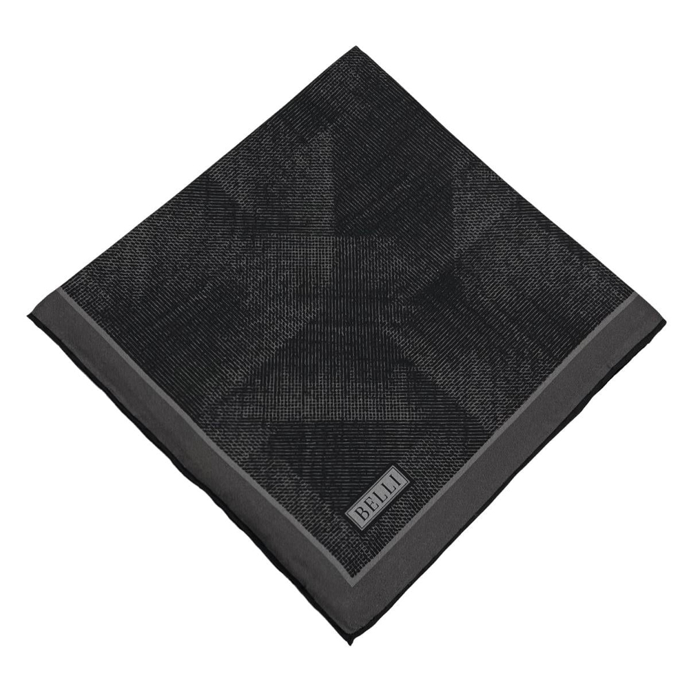 Belli İpek Eşarp - 4201-50 Siyah Twill