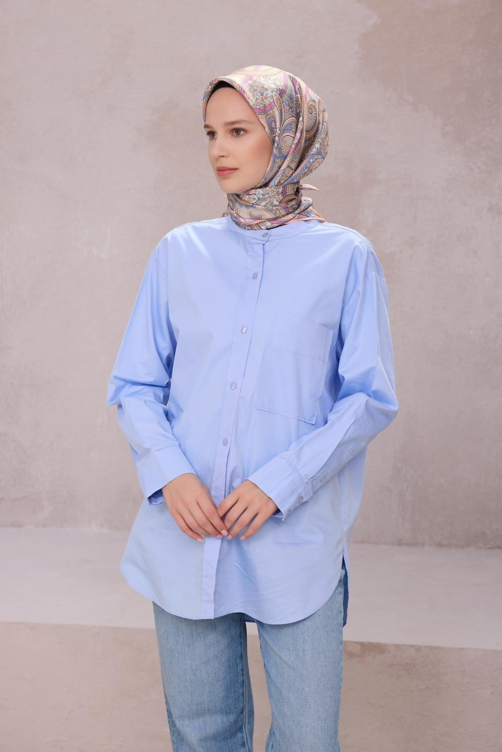 Belli İpek Eşarp - 4202-33 Soft Taş Pembe Twill