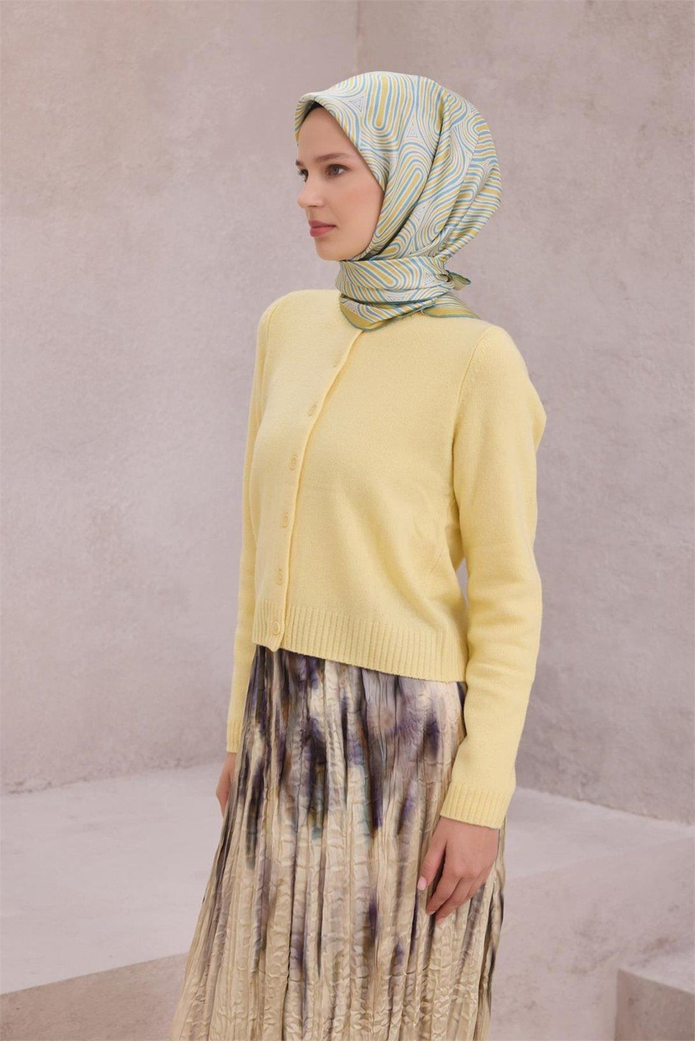 Belli İpek Eşarp - 4209-01 Yeşil Twill