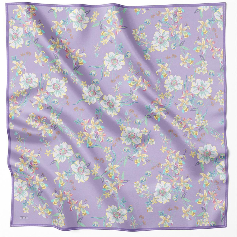Belli İpek Eşarp - 4210-50 Lila Twill Twill