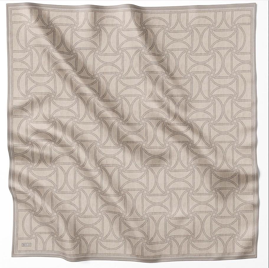 Belli İpek Eşarp - 4221-83 Krem Twill