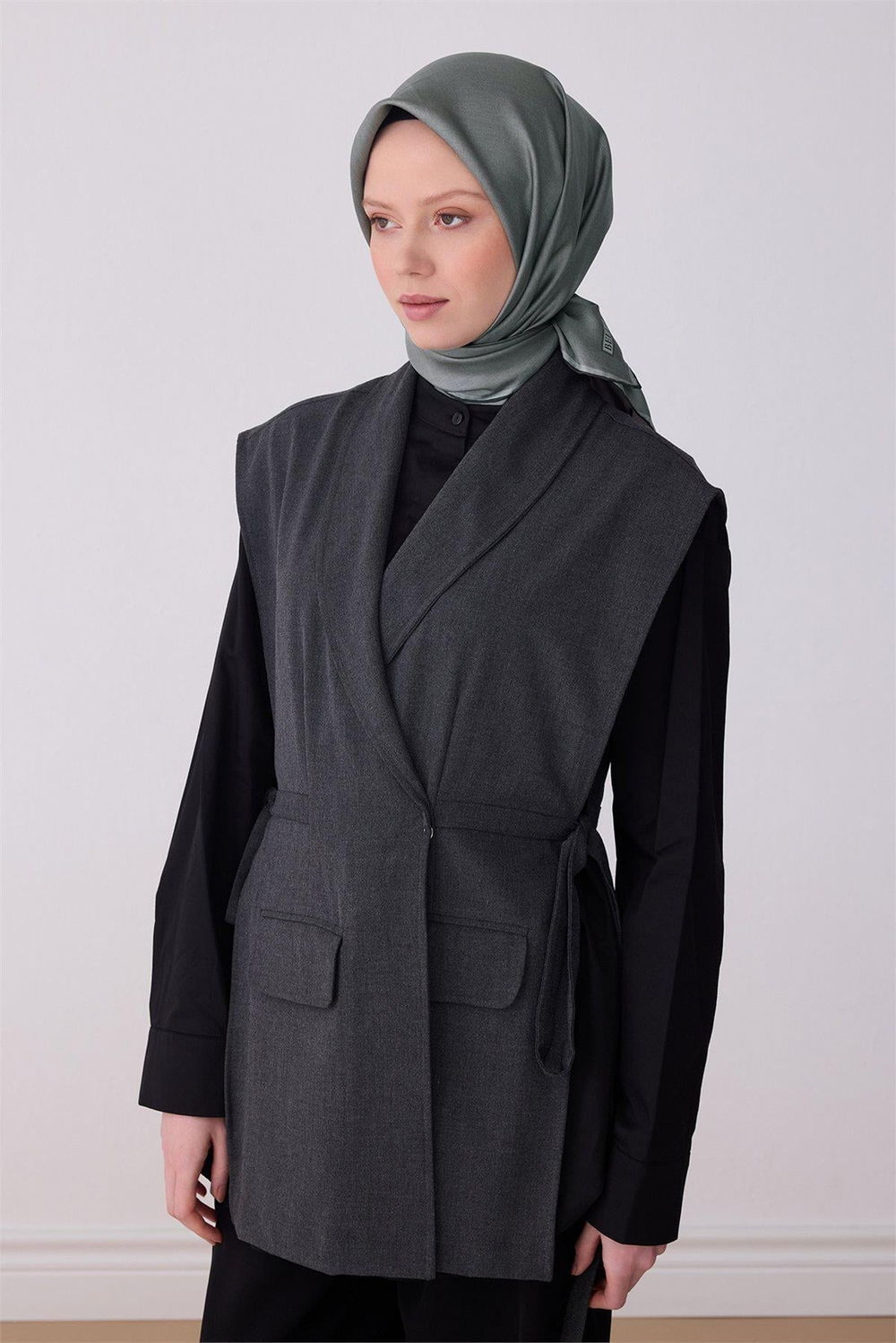 Belli İpek Eşarp - 4305-01 Gri Twill