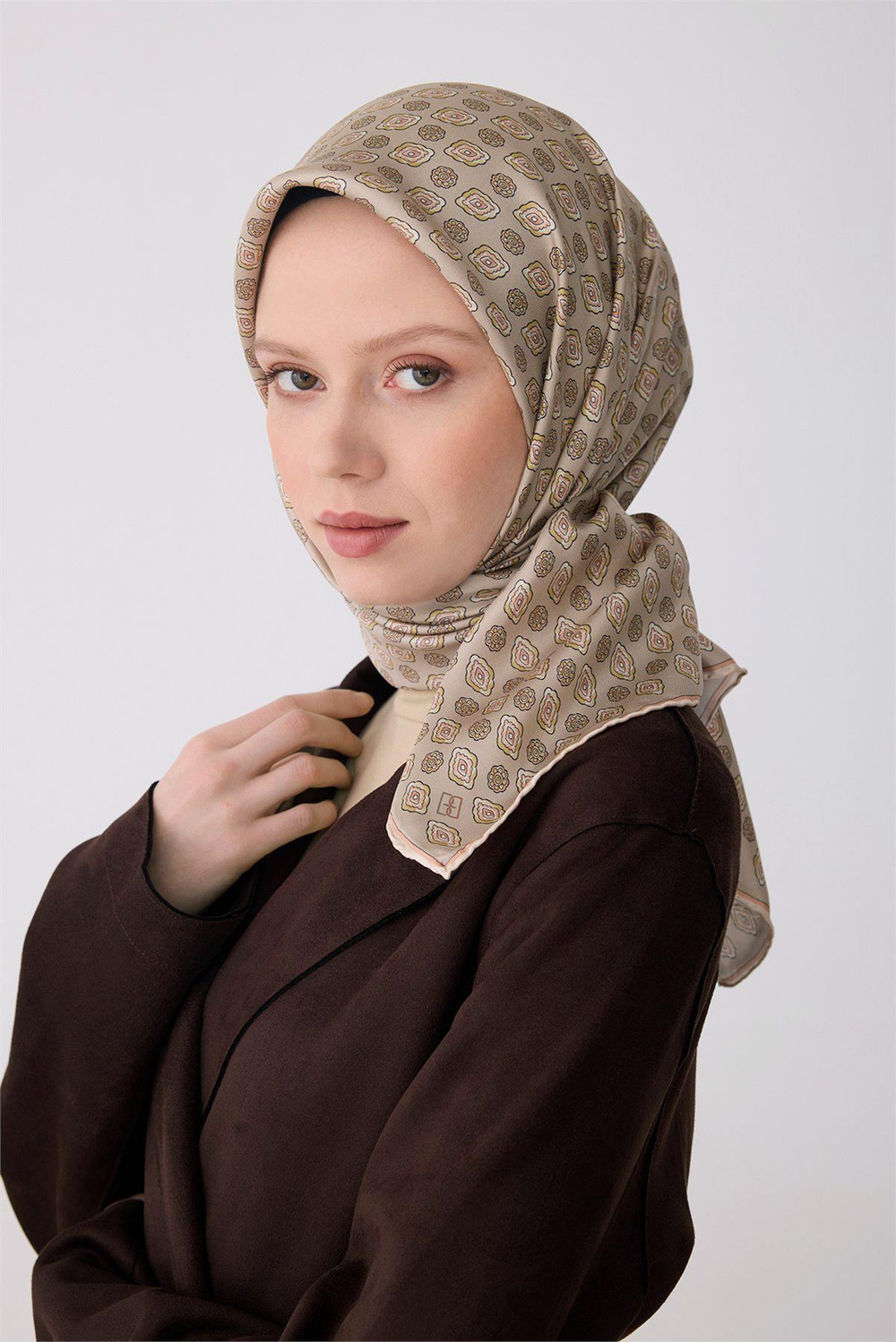 Belli İpek Eşarp - 4308-54 Taş Twill