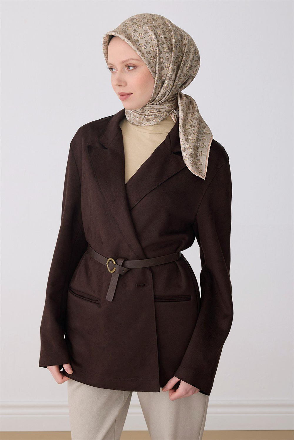 Belli İpek Eşarp - 4308-54 Taş Twill