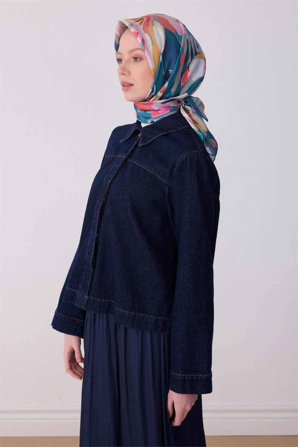 Belli İpek Eşarp - 4315-82 Petrol Yeşili Twill