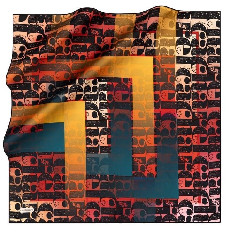 Cacharel İpek Eşarp Twill - 9008313-911 Siyah Sarı