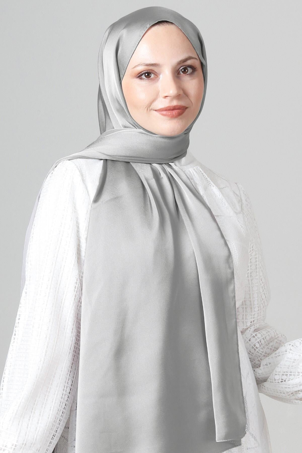 Harem Scarf Uzun Janjan Şal - 1262-20 - Gri