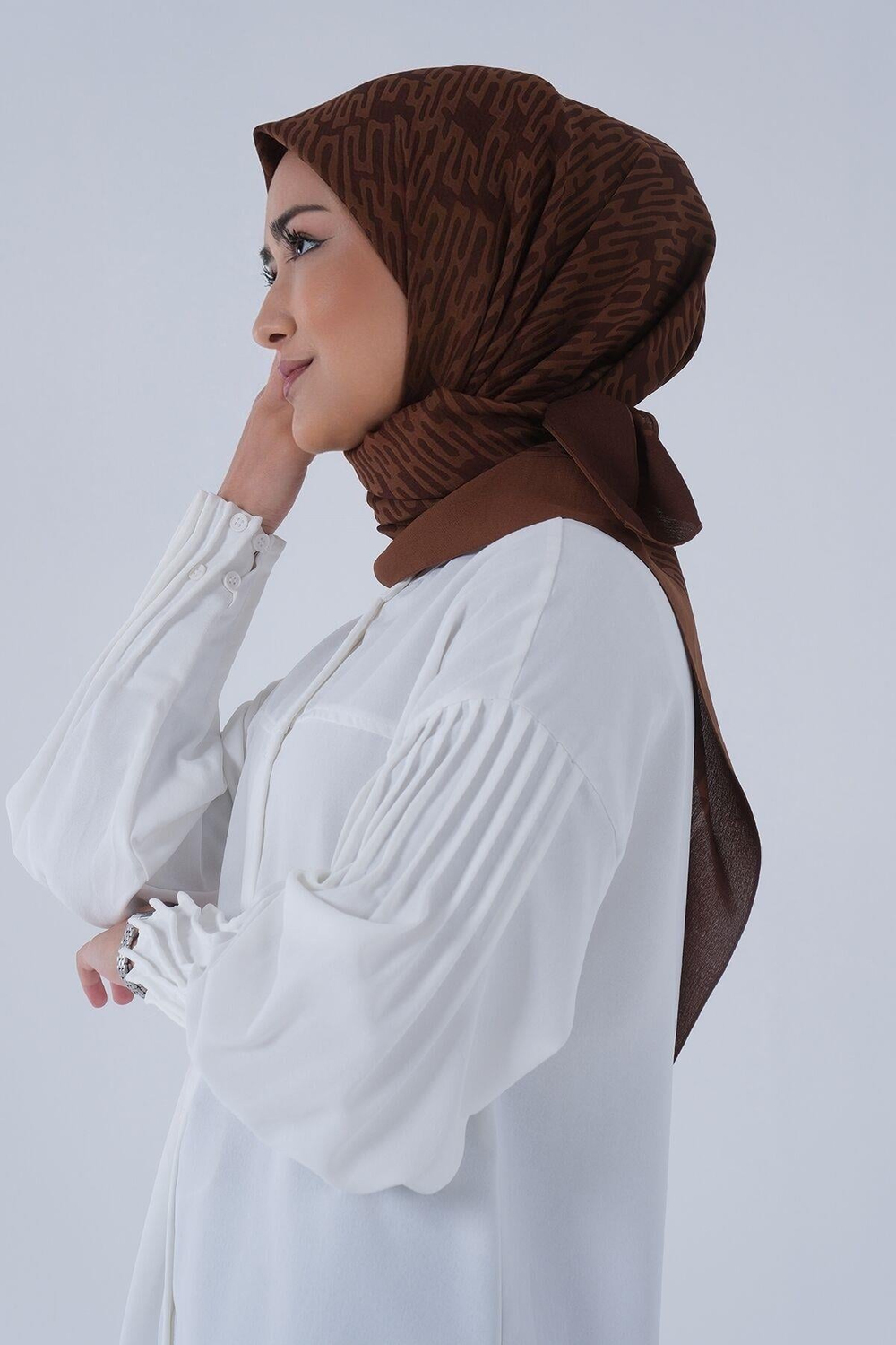 Harem Scarf Viskon Eşarp - İdil - Çikolata