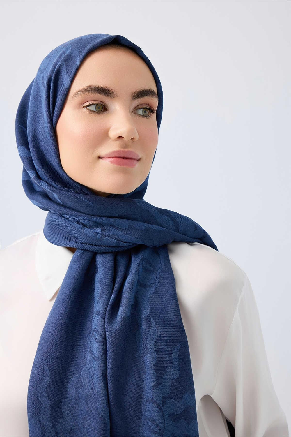Imannoor Ferah Tensel Şal - Güneş Doğarken - Lacivert