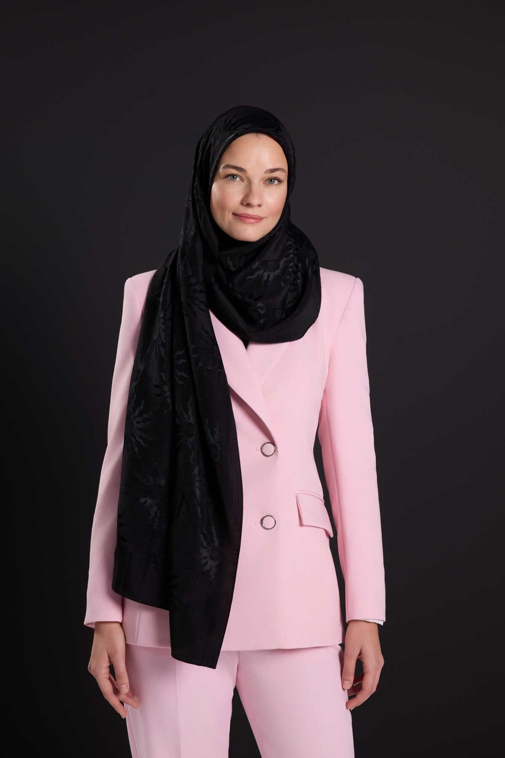 Imannoor Floş Pamuk Şal - Güneş Doğarken Shiny - Siyah
