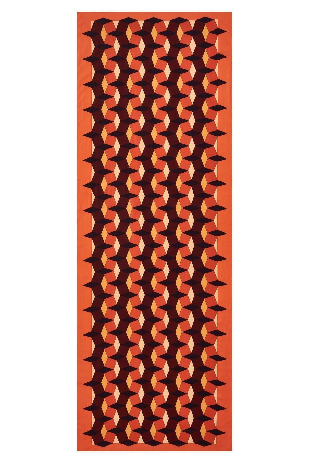 Imannoor Floş Viskon Şal - Zigzag Desen - Taba