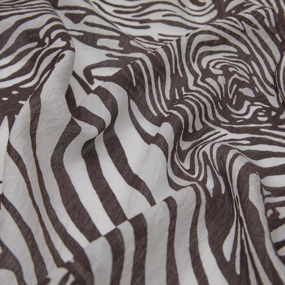 İpekevi Desenli Tensoft Şal - Zebra Desenli - Siyah Beyaz