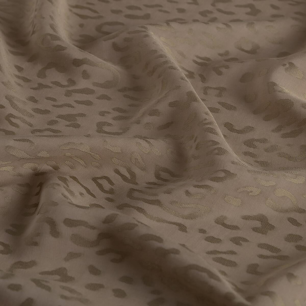 İpekevi Monogram Şal - Leopar Desenli - Vizon