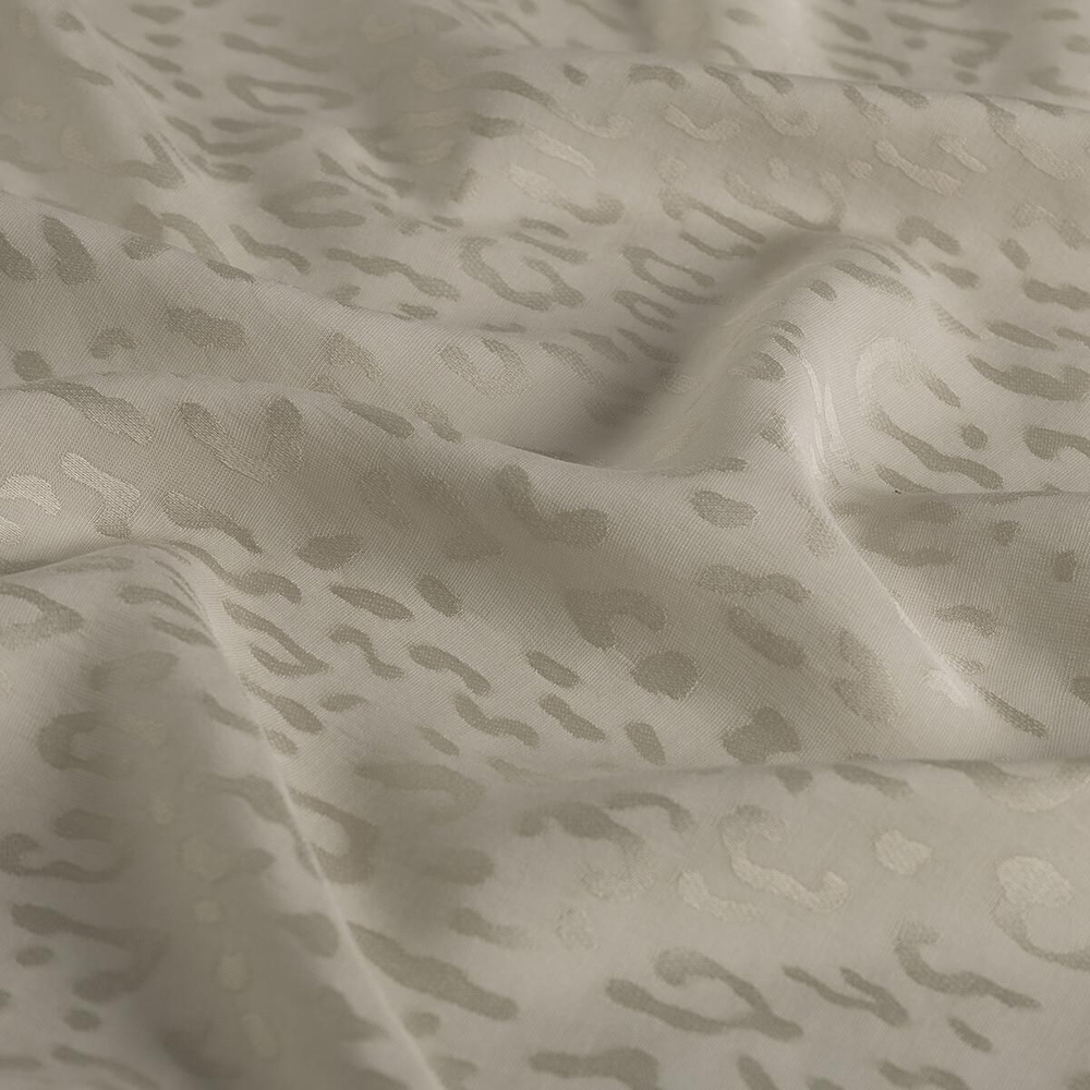 İpekevi Monogram Şal - Leopar Desenli - Kum Beyazı