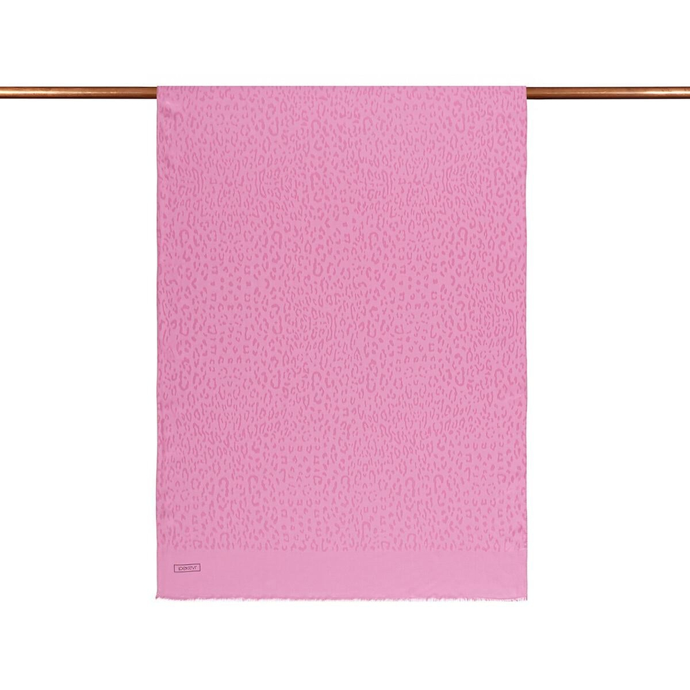 İpekevi Monogram Şal - Leopar Desenli - Şeker Pembe