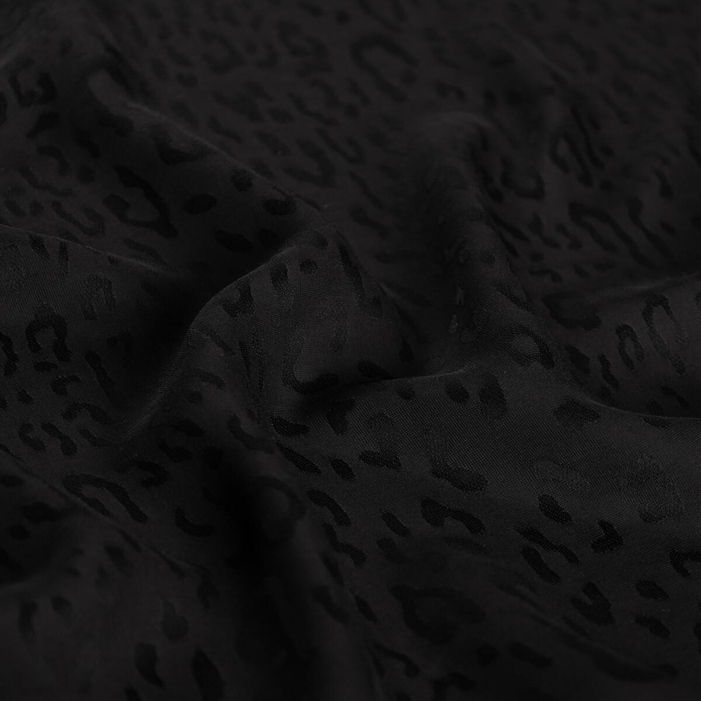 İpekevi Monogram Şal - Leopar Desenli - Siyah