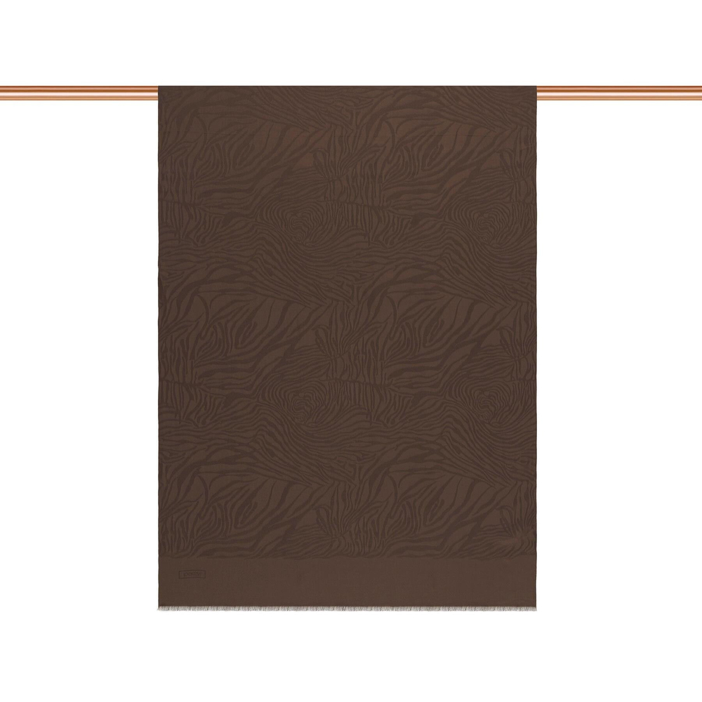 İpekevi Monogram Şal - Zebra Desenli - Acı Kahve