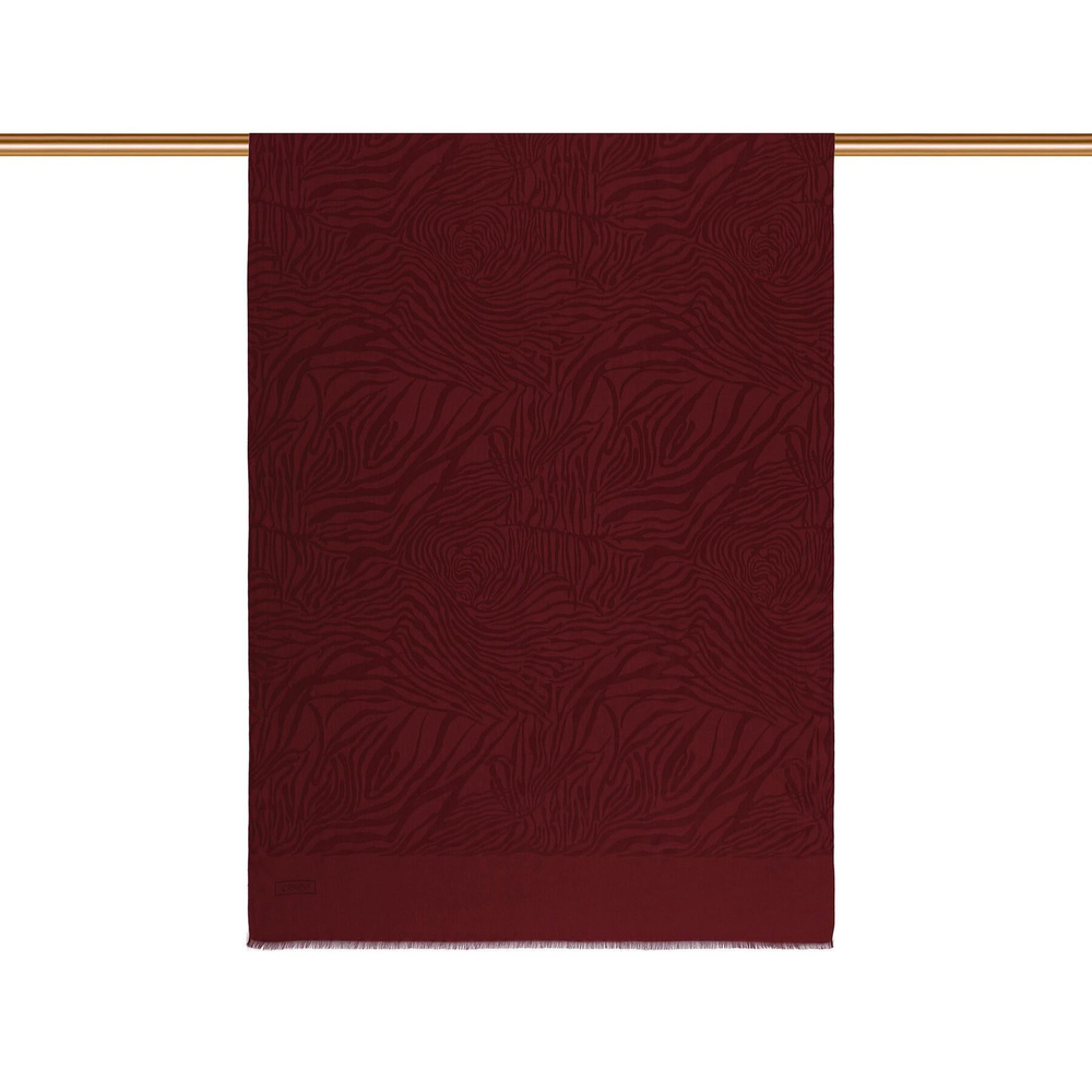 İpekevi Monogram Şal - Zebra Desenli - Bordo