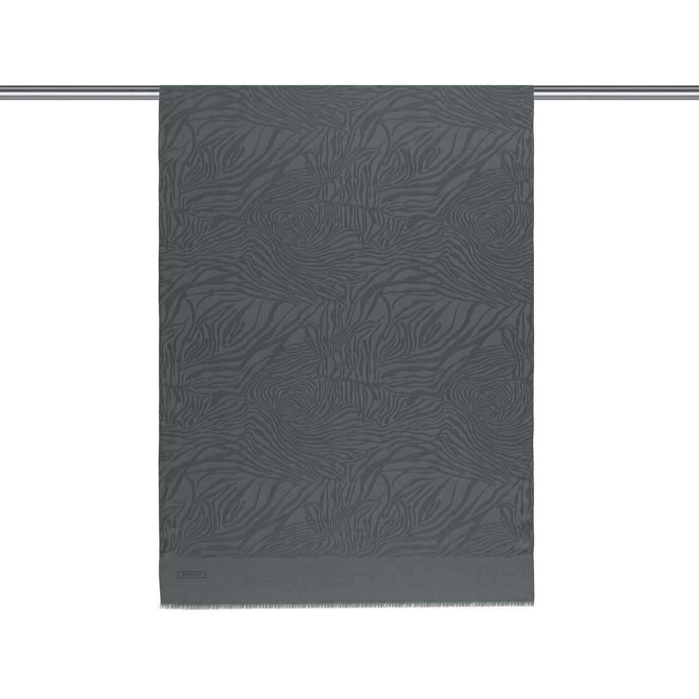 İpekevi Monogram Şal - Zebra Desenli - Füme