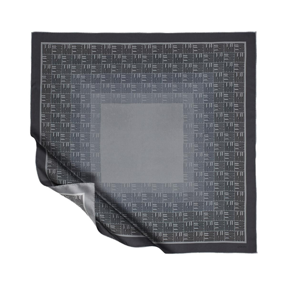 İpekevi Twill İpek Eşarp - Qufi Pattern - Füme