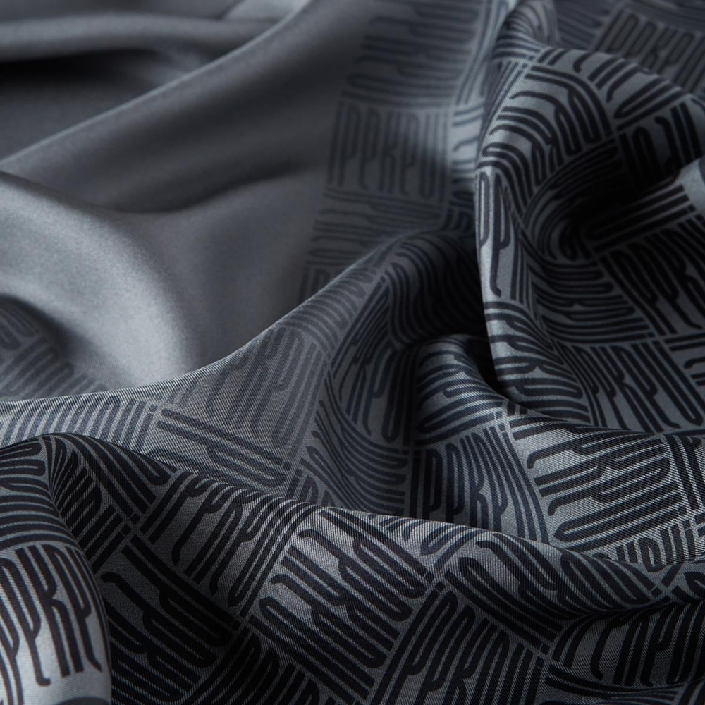 İpekevi Twill İpek Eşarp - Qufi Pattern - Füme