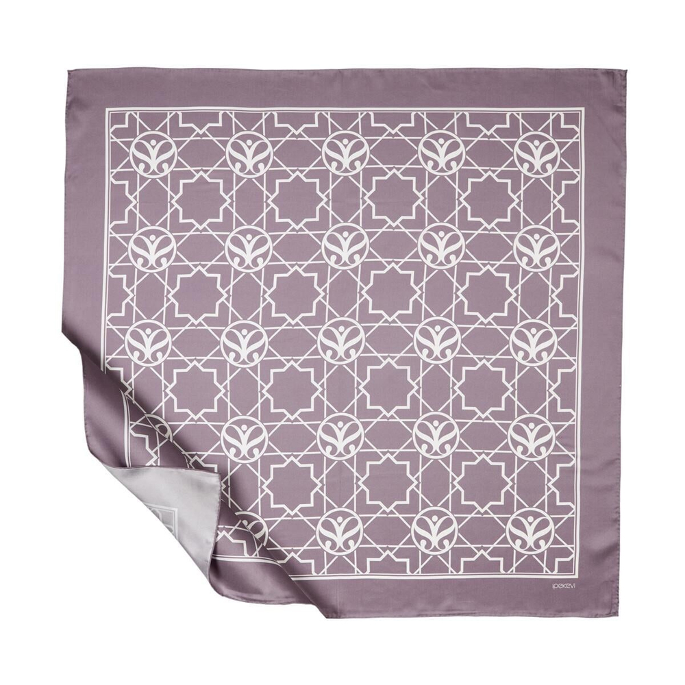 İpekevi Twill İpek Eşarp - Seljuk Monogram - İncir Moru