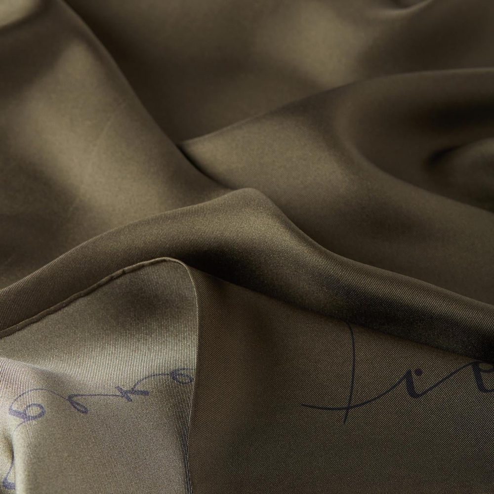 İpekevi Twill İpek Eşarp - Signature - Koyu Haki