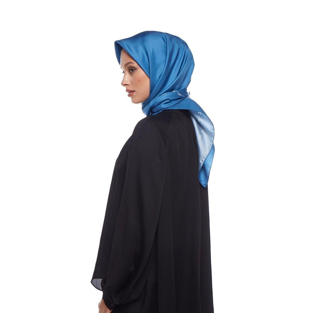 İpekevi Twill İpek Eşarp - Signature - Saks Mavisi