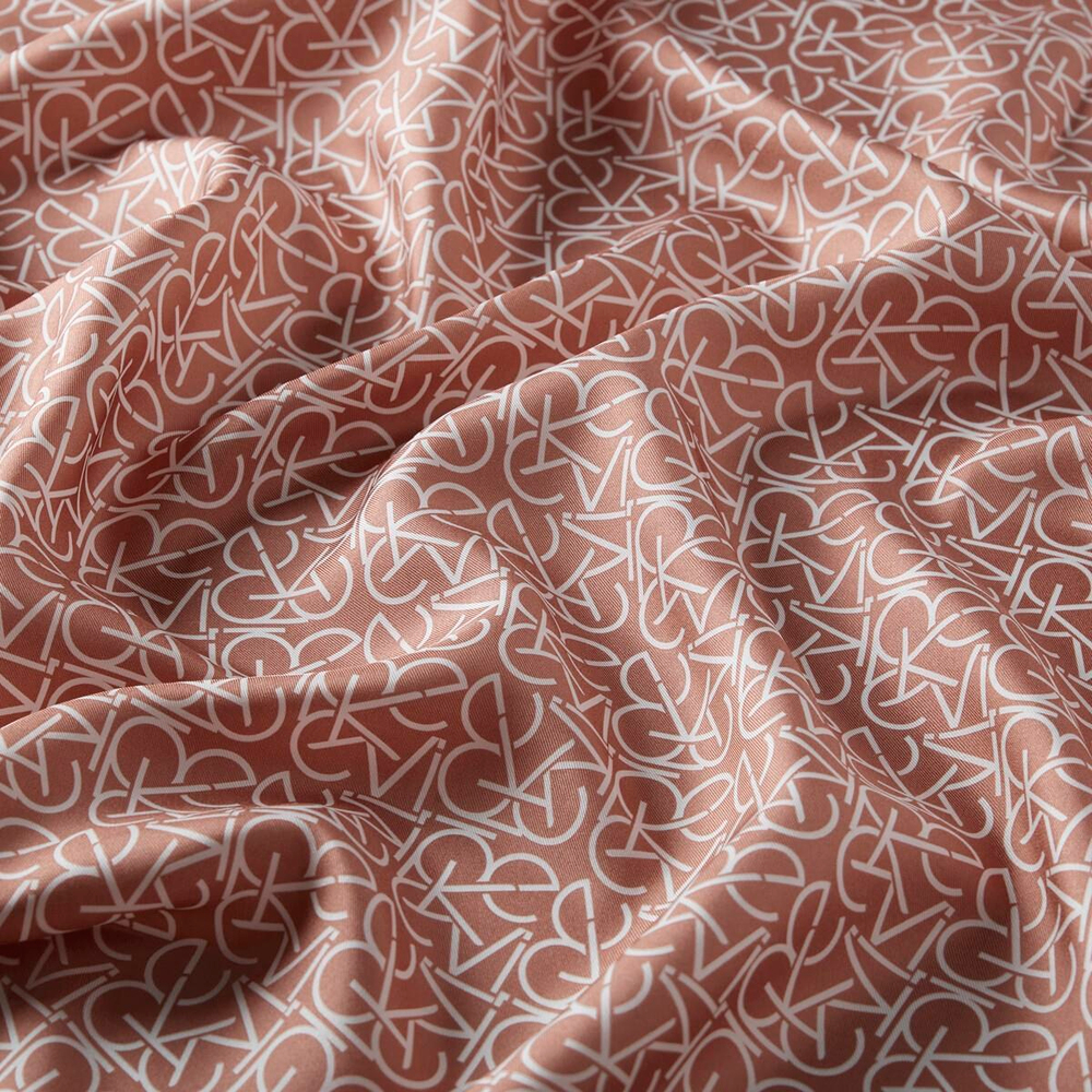İpekevi Twill İpek Eşarp - Typo Monogram - Terracotta